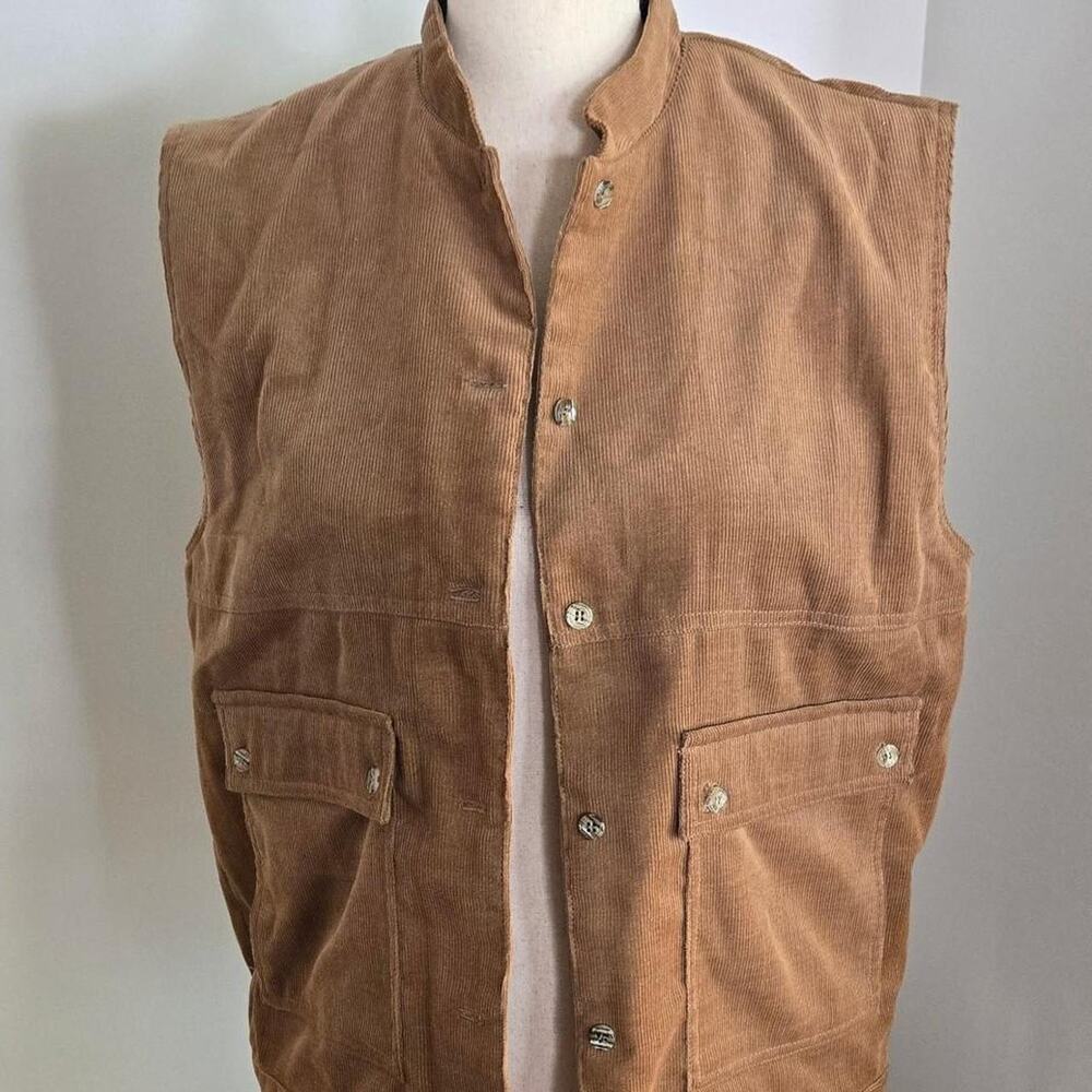 Corduroy vest button-up front pockets handmade costume western medium?
